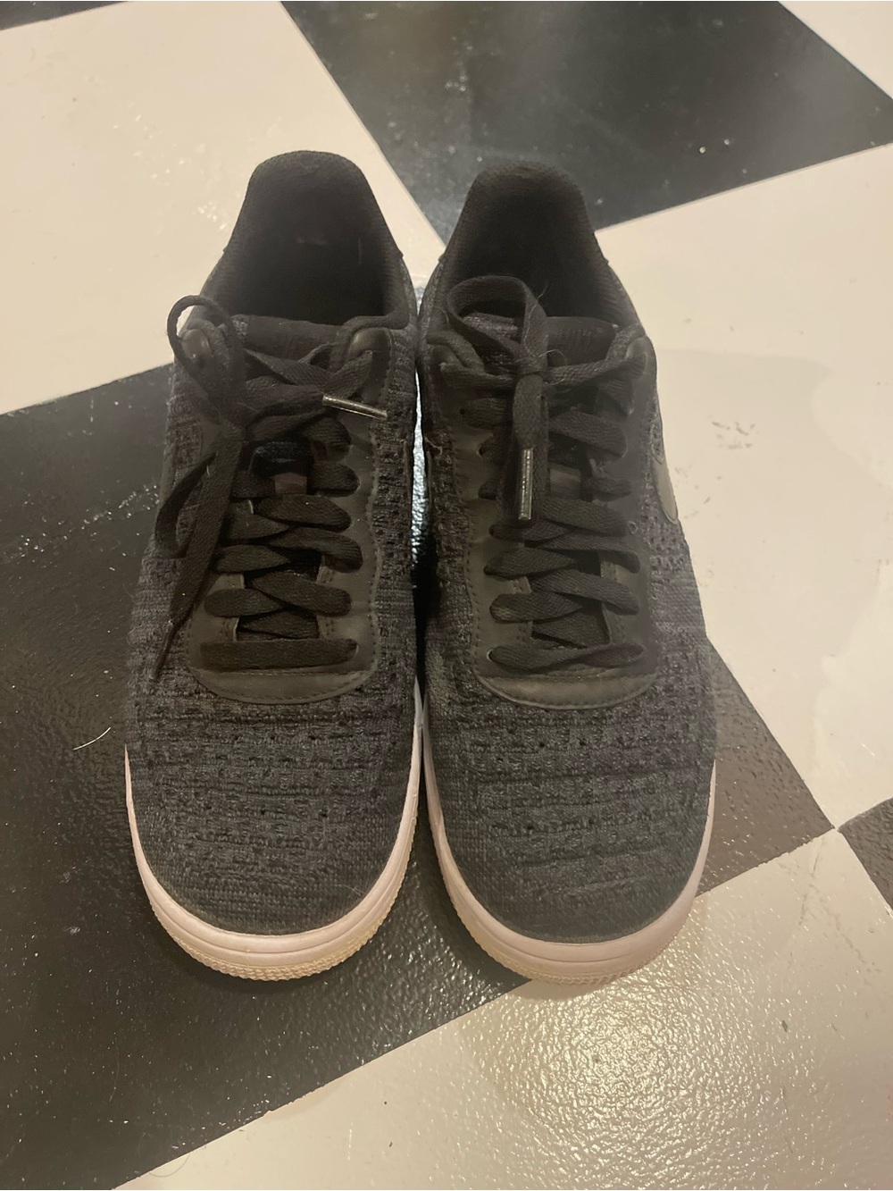 Men's Nike Fly Knit Black Air Force 1s